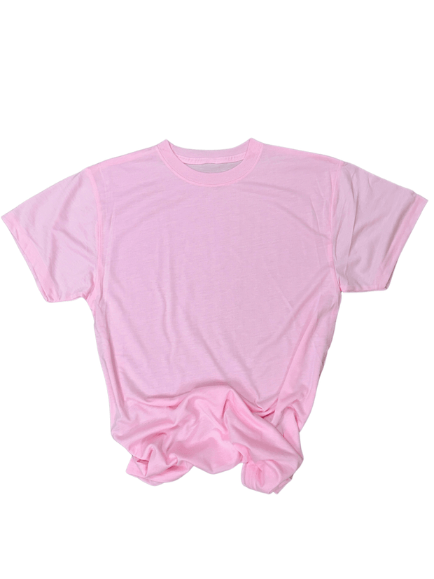 ILTEX Apparel Adult Clothing Light Pink / Y-Small 100% Polyester Cotton Feel Tees (Colors) - Youth