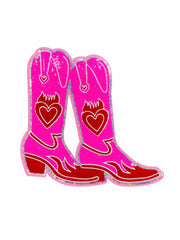 ILTEX Apparel Chenille Patches CP1040 - Cowboy Boots Glittery Chenille Sequin Patch