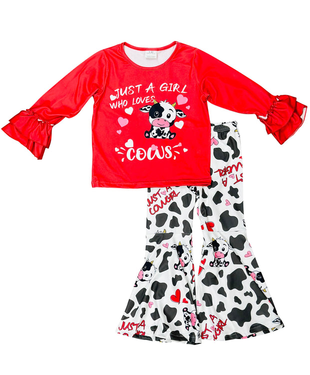 ILTEX Apparel Kids Clothing 'Just a Girl Who Loves Cows' Outfit