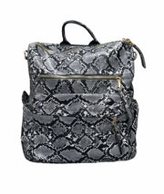 ILTEX Apparel Accessory Snake Black Leather Backpack