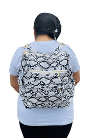 ILTEX Apparel Accessory Snake White Leather Backpack
