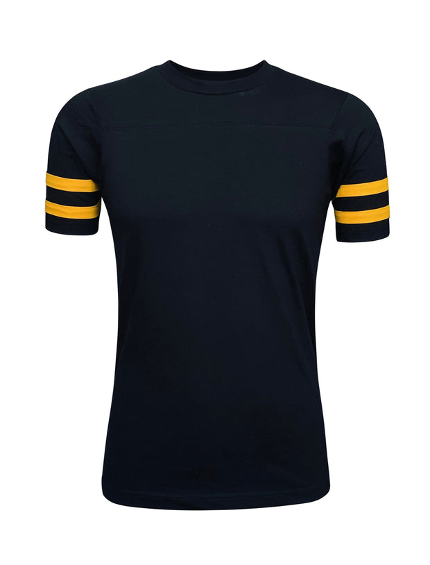 ILTEX Apparel Adult Clothing 2 Stripes Jersey T-Shirt - Black and Gold