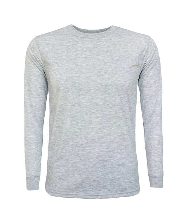 ILTEX Apparel Adult Clothing Polyester Gray Cotton-Feel Long Sleeve Tee