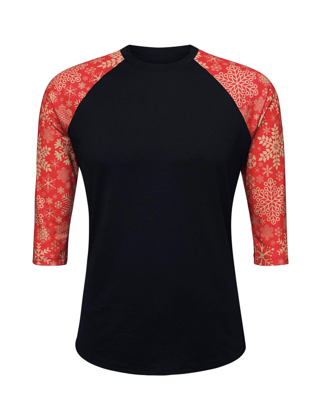 ILTEX Apparel Adult Clothing Snowflakes Gold Red Polyester Top