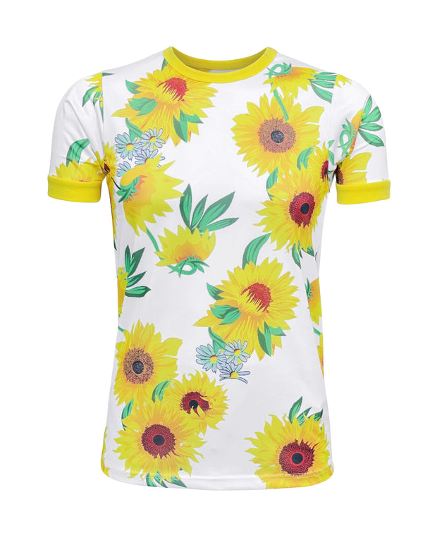 ILTEX Apparel Adult Clothing Sunflower White Short Sleeve Top