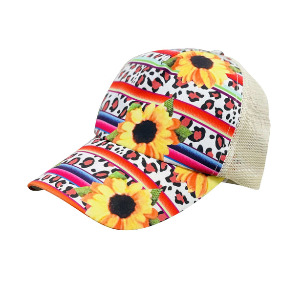 ILTEX Apparel Caps Serape Sunflower Cheetah Cap