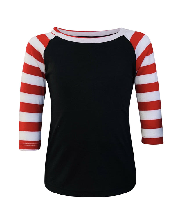ILTEX Apparel Kids Clothing Candy Cane Black Red Stripes Top Kids