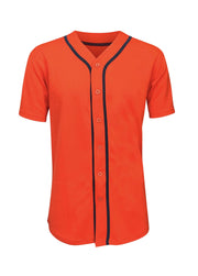 ILTEX Apparel Shirts & Tops Orange/Navy / Small Baseball Button Down Jersey Adult