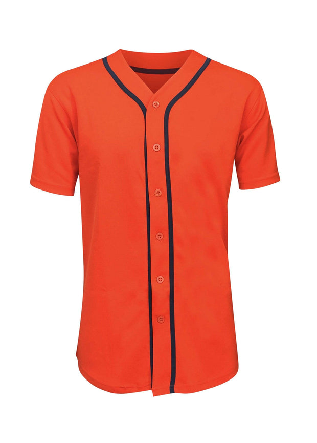 ILTEX Apparel Shirts & Tops Orange/Navy / Small Baseball Button Down Jersey Adult