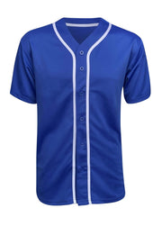 ILTEX Apparel Shirts & Tops Royal Blue / Small Baseball Button Down Jersey Adult