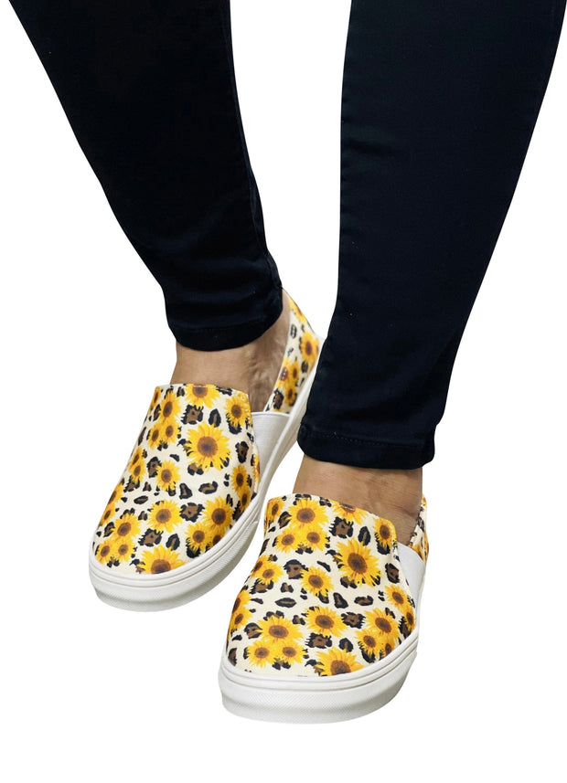ILTEX Apparel Sunflower Cheetah Slip-On Sneaker Shoes