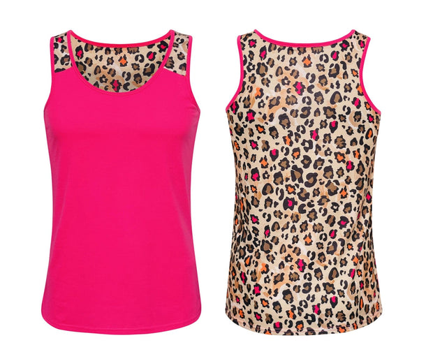 ILTEX Apparel Tank tops Cheetah Hot Pink Polyester Tank Top