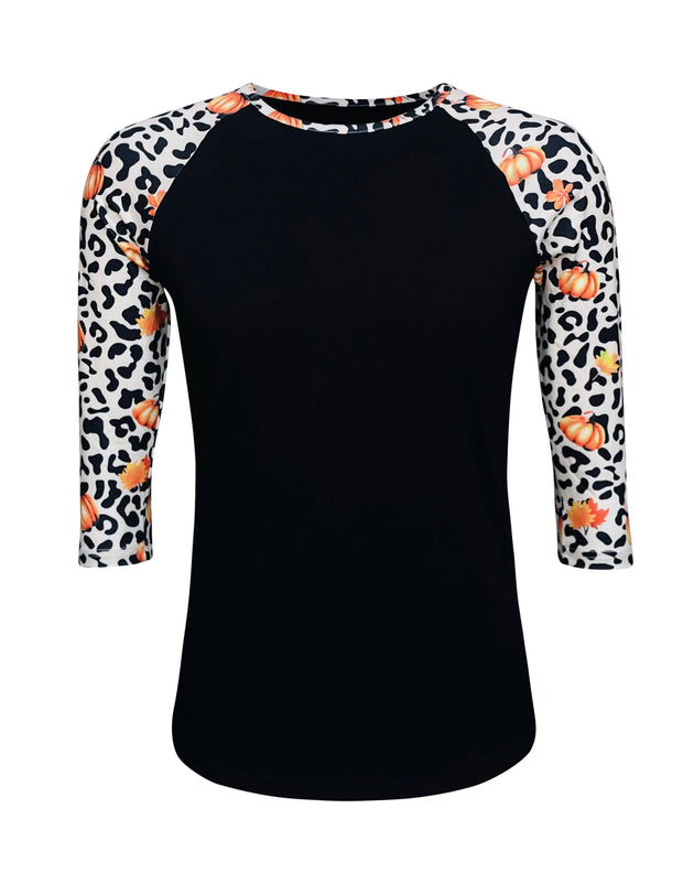 ILTEX Apparel Women's Clothing Cheetah Pumpkin Black Top