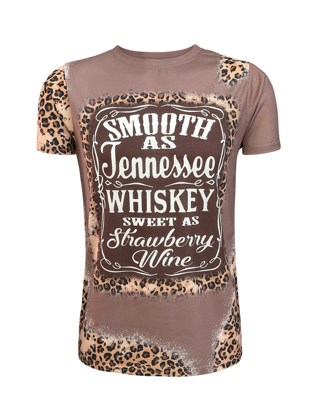 ILTEX Apparel Women's Clothing 'Smooth as Tennessee' Brown Cheetah Faux Bleached Top