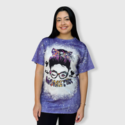 Halloween 'Momster' Purple Bleached Top