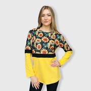 Color Block Sunflower Yellow Top