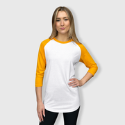 Adult Plain Raglan 3/4 T-Shirt - White Body