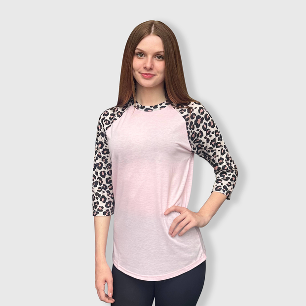 Cheetah Light Pink Polyester Top