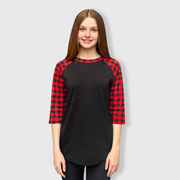 Buffalo Plaid Black Red Top Adult