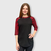 Buffalo Plaid Black Red Top Adult