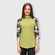 Camouflage Green Polyester Top