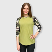 Camouflage Green Polyester Top