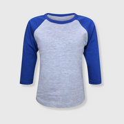 Kids Plain Raglan 3/4 T-Shirt - Gray Body