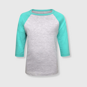 Kids Plain Raglan 3/4 T-Shirt - Gray Body