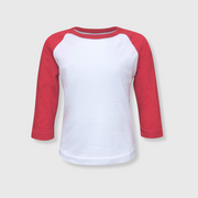 Kids Plain Raglan 3/4 T-Shirt - White Body