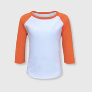 Kids Plain Raglan 3/4 T-Shirt - White Body