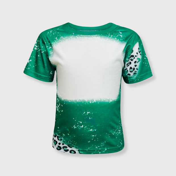 Cheetah Green Faux Bleached Kids Top