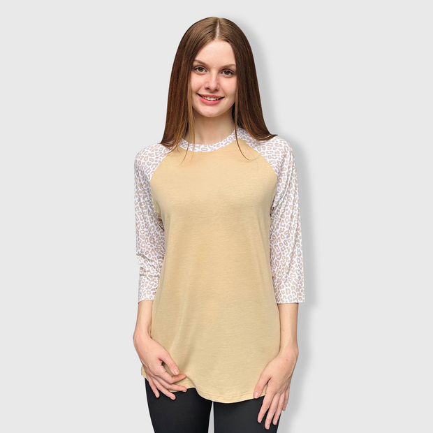 Cheetah Light Tan Polyester Top