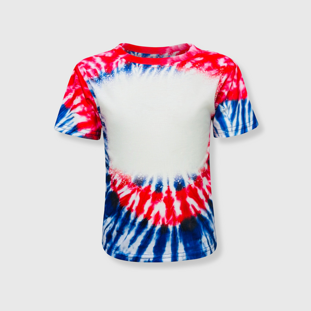 Tie Dye 4th of July Blank Faux Bleached Kids Top