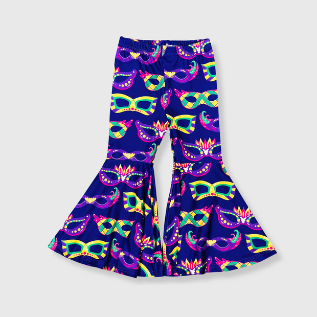 Mardi Gras Mask Purple Bell Bottoms