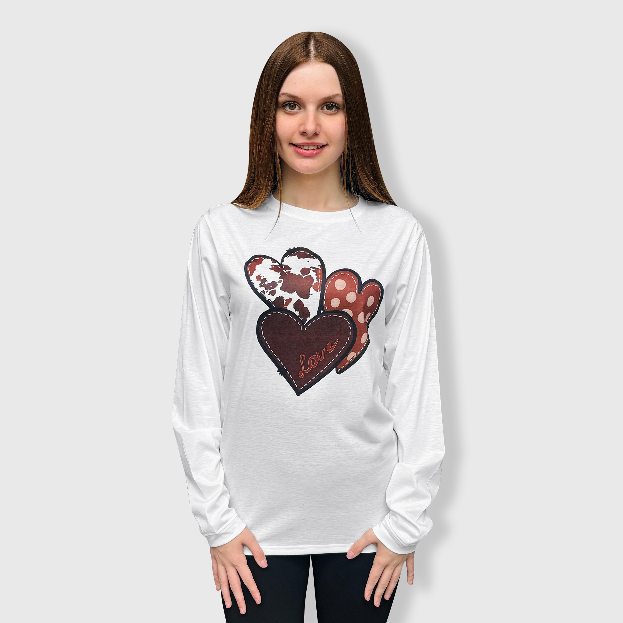 Heart Cow White Top