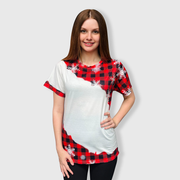 Buffalo Plaid Snowflake White Blank Top