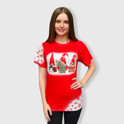 Christmas Gnomes Red Short Sleeve Top