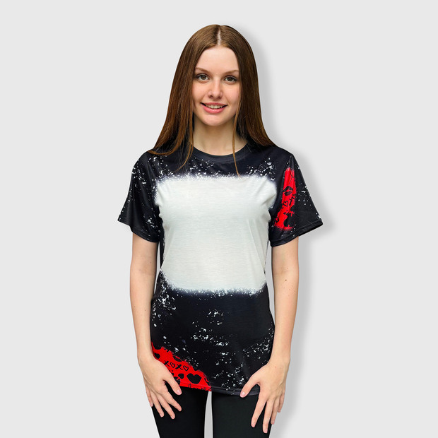 'XOXO' Black Red Valentine Blank Faux Bleached Top