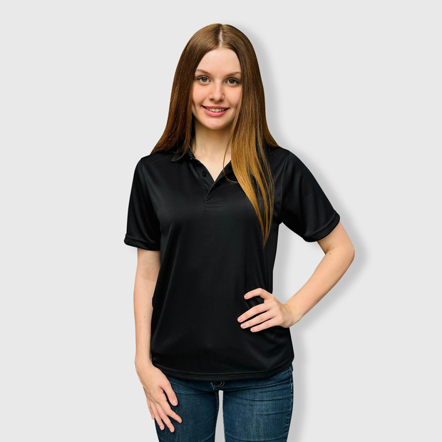 Polo Shirt Black Polyester