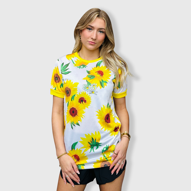 Sunflower White Short Sleeve Top