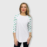 St. Patricks White Shamrock Top