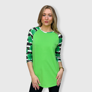 St. Patrick's Striped Clover Green Top