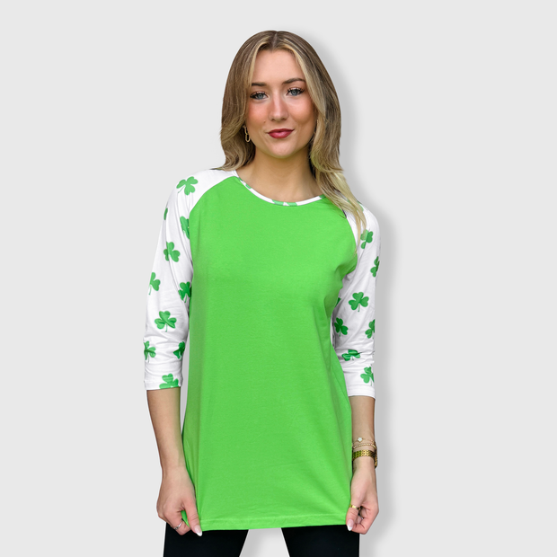 St. Patricks Green Shamrock Top