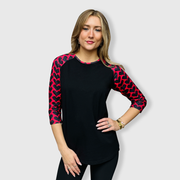 Black Red Heart Top