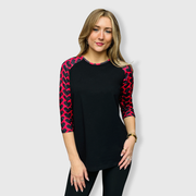 Black Red Heart Top