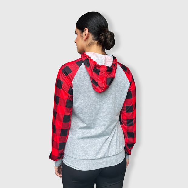 Buffalo Plaid 'Merry Christmas' Raglan Hoodie