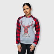 Buffalo Plaid 'Merry Christmas' Raglan Hoodie