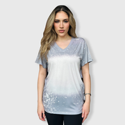 V-Neck FAUX Bleached Tees