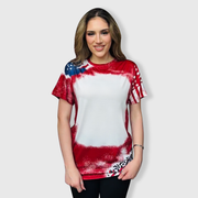 4th of July Stars & Stripes Faux Bleached Top