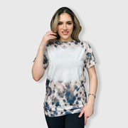 Faded Cheetah Beige Blank Faux Bleached Top